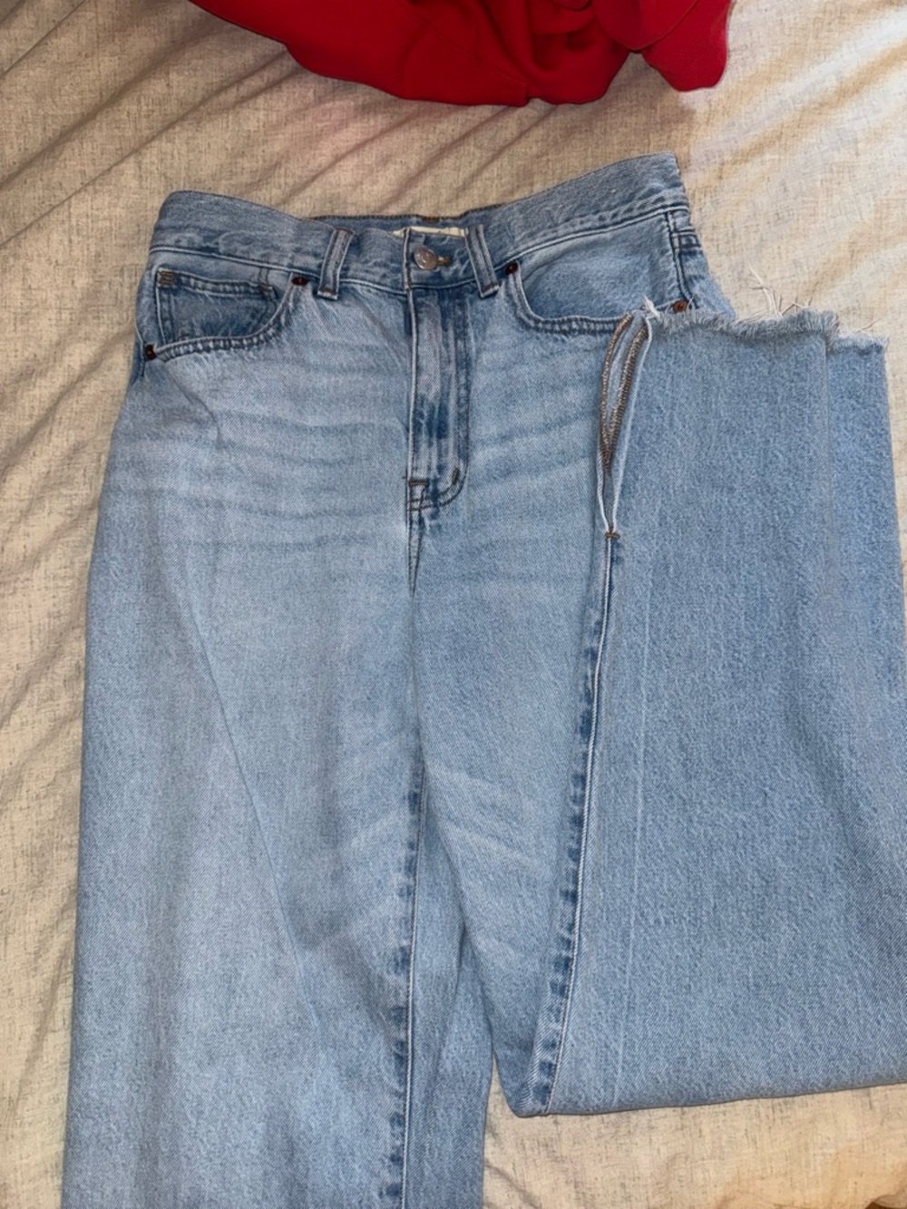 Madewell Split Hem High-Rise Straight Jeans